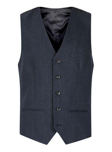Topman Mens Blue Wool Rich Skinny Fit Vest