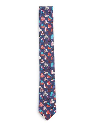 Topman Mens Blue Liberty Marble Hearts Print Tie