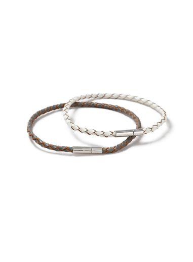 Topman Mens Brown Woven Leather Bracelets*