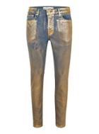 Topman Mens Gold Coated Stretch Skinny Jeans
