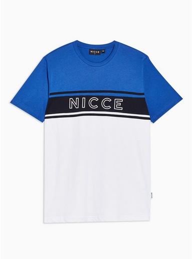 Nicce Mens Nicce Blue And White Panel T-shirt