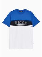 Nicce Mens Nicce Blue And White Panel T-shirt
