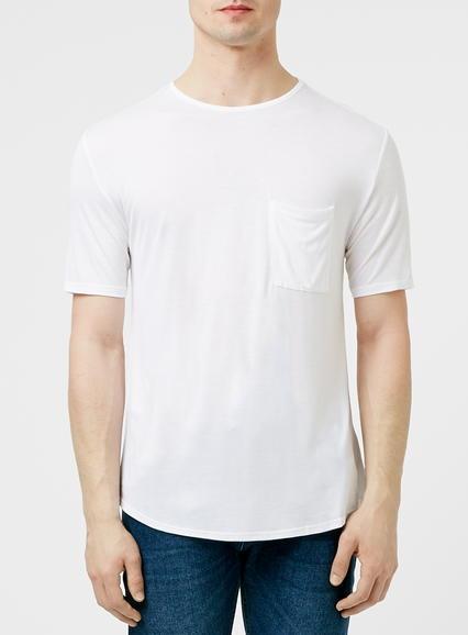 Topman Mens White Drape Scoop Neck T-shirt