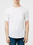 Topman Mens White Drape Scoop Neck T-shirt