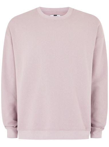Topman Mens Purple Violet Wash Dropped Shoulder Sweatshirt