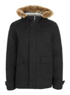 Topman Mens Black Short Parka
