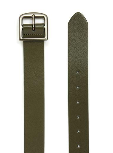 Topman Mens Green Khaki Leather Look Belt