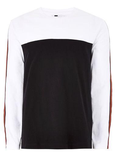 Topman Mens White Skater Taping T-shirt