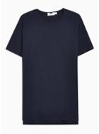 Topman Mens Navy Slub Longline T-shirt