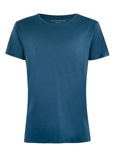 Topman Mens Selected Homme Blue T-shirt
