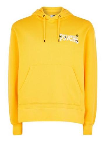 Topman Mens Yellow 'psyche' Hoodie