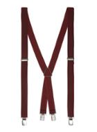 Topman Mens Red Burgundy Herringbone Suspenders