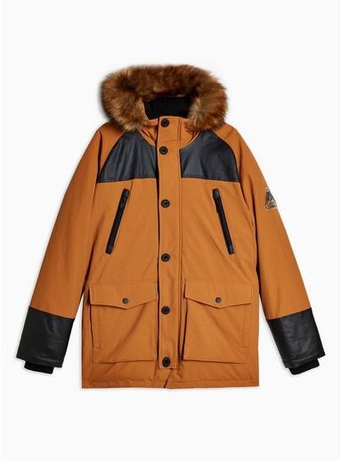 Topman Mens Brown Rust Parka Jacket
