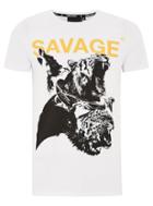 Topman Mens Criminal Damage White 'savage' T-shirt