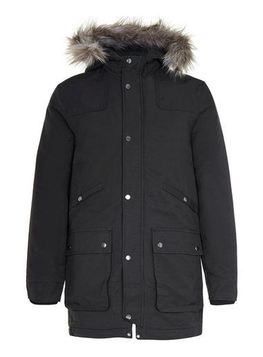 Topman Mens Black Longline Parka