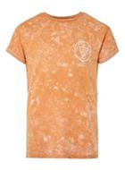 Topman Mens Yellow Orange Acid Wash Forgotten Print Muscle Fit Roller T-shirt