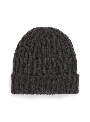 Topman Charcoal Ribbed Beanie