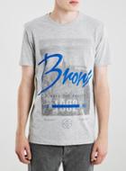 Topman Mens Mid Grey Grey Bronx Print T-shirt