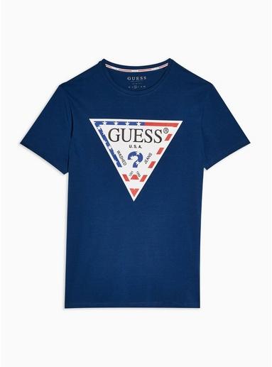 Guess Jeans Mens Guess Red And Blue Star Print T-shirt