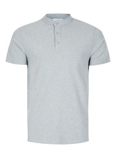 Topman Mens Selected Homme Grey Polo Shirt