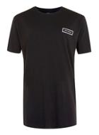 Topman Mens Antioch Grey Rectangle Logo Curved Hem T Shirt*