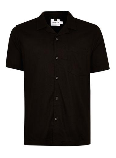 Topman Mens Grey Gray Revere Short Sleeve Shirt