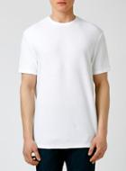 Topman Mens White Textured Slim Fit T-shirt