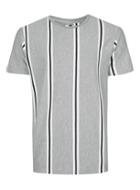 Topman Mens Grey Vertical Stripe Slim Fit T-shirt
