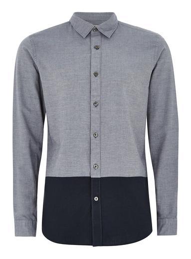 Topman Mens Selected Homme's Navy Long Sleeve Shirt