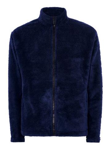 Topman Mens Ltd Navy Zip Up Fleece