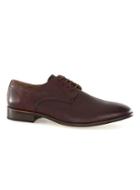Topman Mens Red Burgundy Leather Derby Shoes