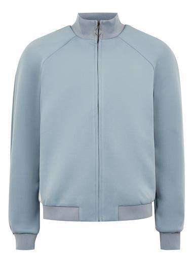 Topman Mens Green Light Blue Track Top With Side Panel