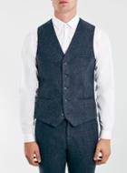 Topman Mens Blue Navy Wool Rich Suit Vest