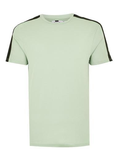 Topman Mens Green Mint Taping T-shirt
