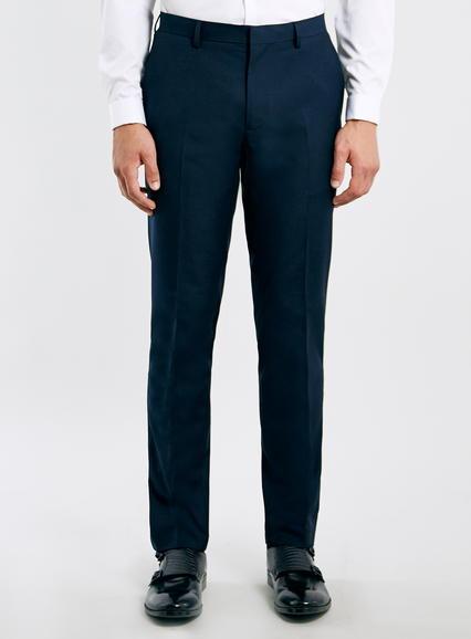 Topman Mens Blue New Navy Skinny Suit Trousers