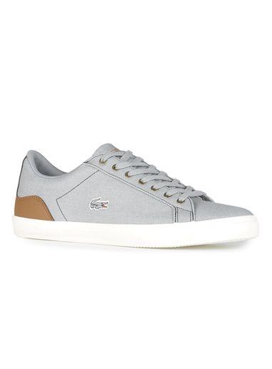 Topman Mens Grey Lacoste Gray Leather Sneakers