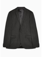 Topman Mens Charcoal Grey Super Skinny Fit Single Breasted Blazer With Notch Lapels