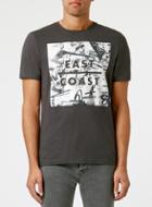 Topman Mens Black East Coast Print T-shirt