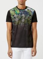 Topman Mens Black Hawaiian Print T-shirt