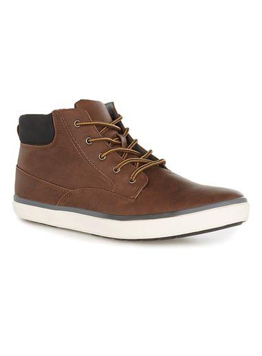 Topman Mens Brown Tan Parker Cuff Boots