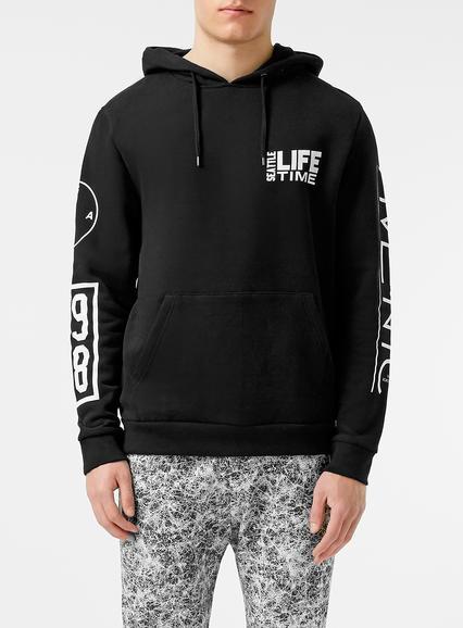Topman Mens Black Seattle Print Hoodie