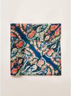 Topman Mens Navy Premium Silk Kaleidoscope Pocket Square