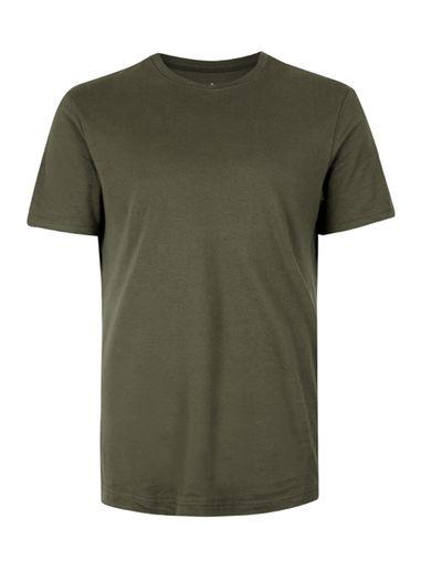 Topman Mens Green Khaki Jersey T-shirt