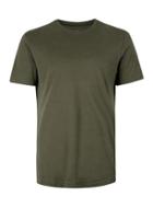Topman Mens Green Khaki Jersey T-shirt