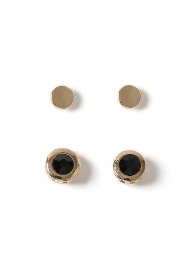 Topman Mens Bronze Gold Look Engraved Stud Earring Pack*
