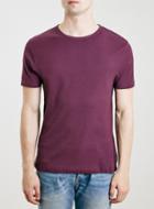 Topman Mens Red Burgundy Skinny Fit Ribbed T-shirt