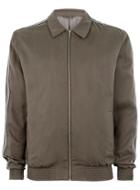 Topman Mens Khaki Tencel Zip Through Jacket With Side Taping Detail