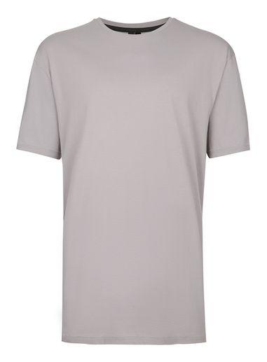 Topman Mens Purple Aaa Gray Longline Taping T-shirt