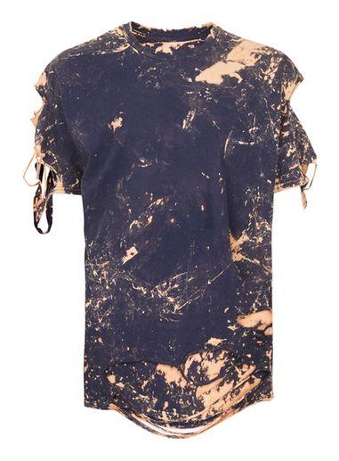 Topman Mens Multi Topman Finds Grey Bleached Distressed Grunge T-shirt