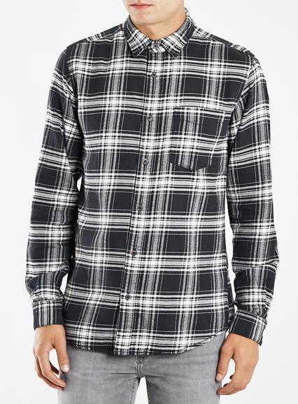 Topman Mens Selected Homme Black Check Shirt